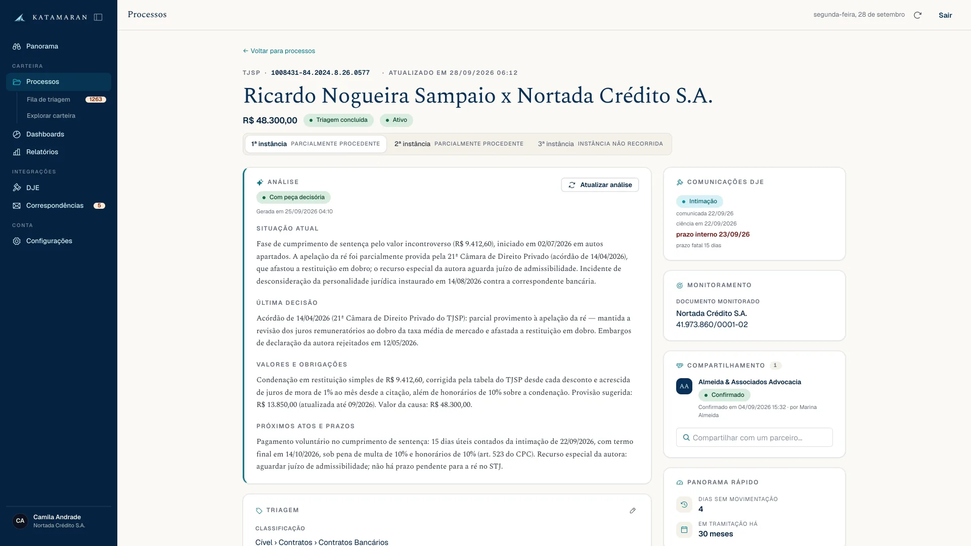 Análise do processo